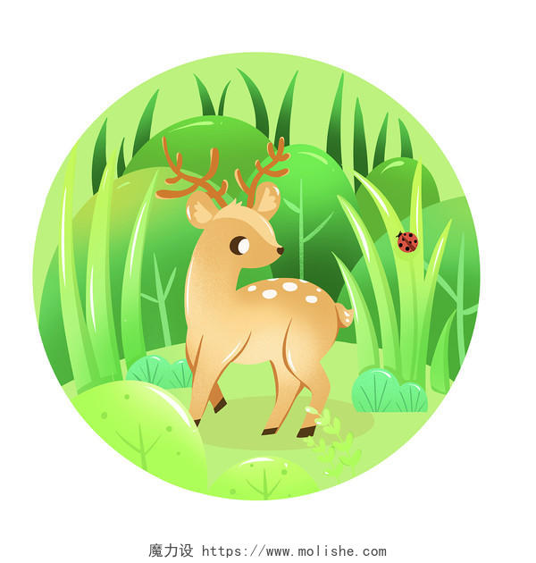 插画惊蛰插画文艺森林中的植物和动物惊蛰背景海报素材24节气惊蛰春天春分